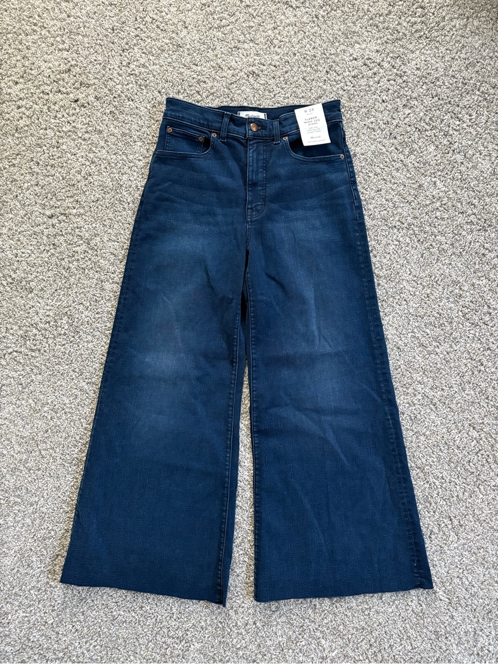 Madewell Wide-Leg High-Rise Jeans - Dark Blue Wash